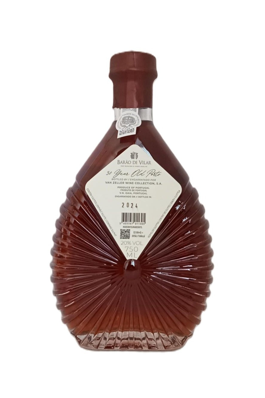 Contra-rótulo Porto Tawny 30 Anos Barão de Vilar notas de prova
