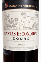 Rótulo Casa Ferreirinha Castas Escondidas 2022 – Vinho Tinto Douro DOC, castas tradicionais raras, 12,5% vol.
