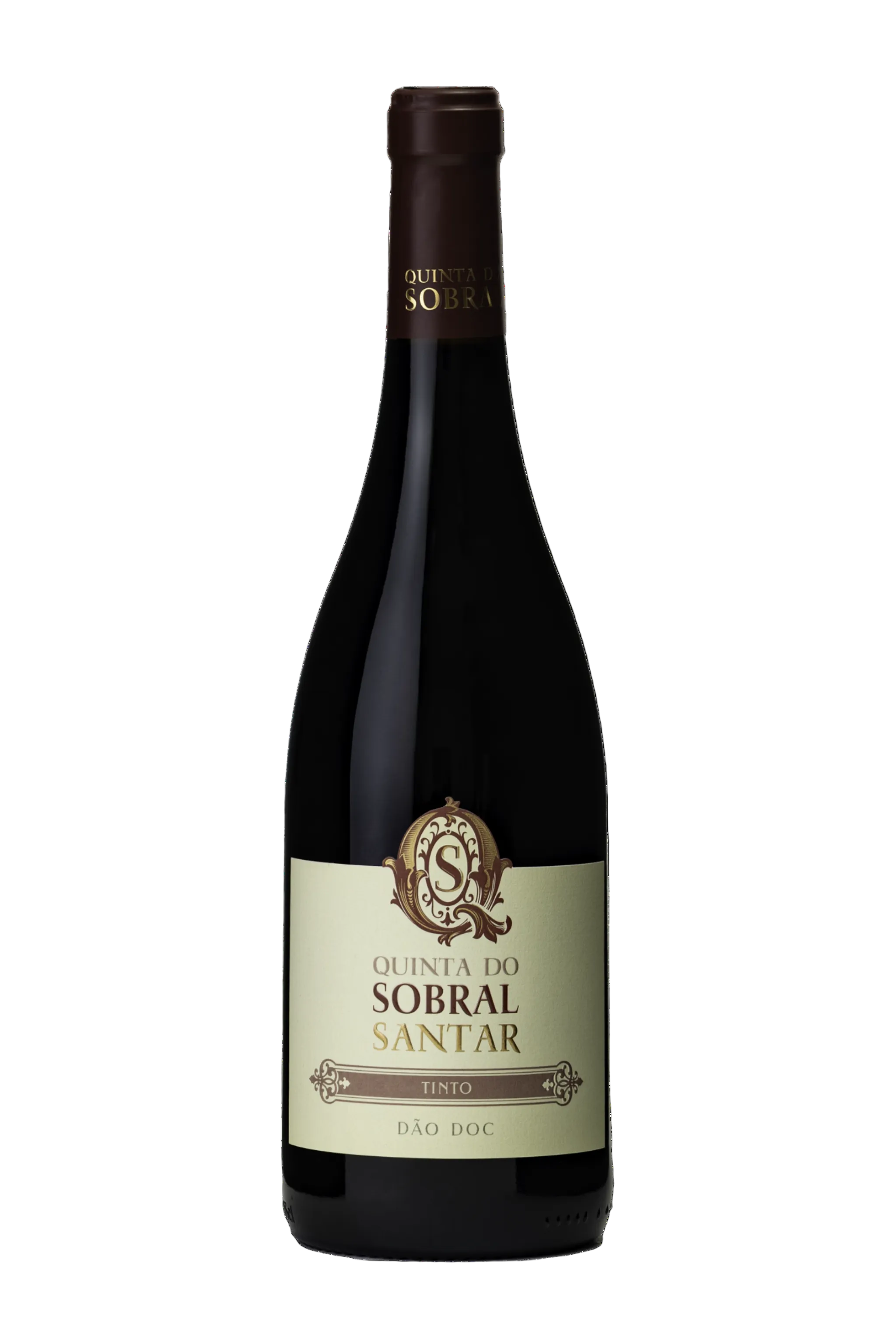 Garrafa de Quinta do Sobral de Santar Tinto 2022, Dão DOC — blend de Touriga Nacional, Alfrocheiro e Jaen, sub-região de Santar, 75cl
