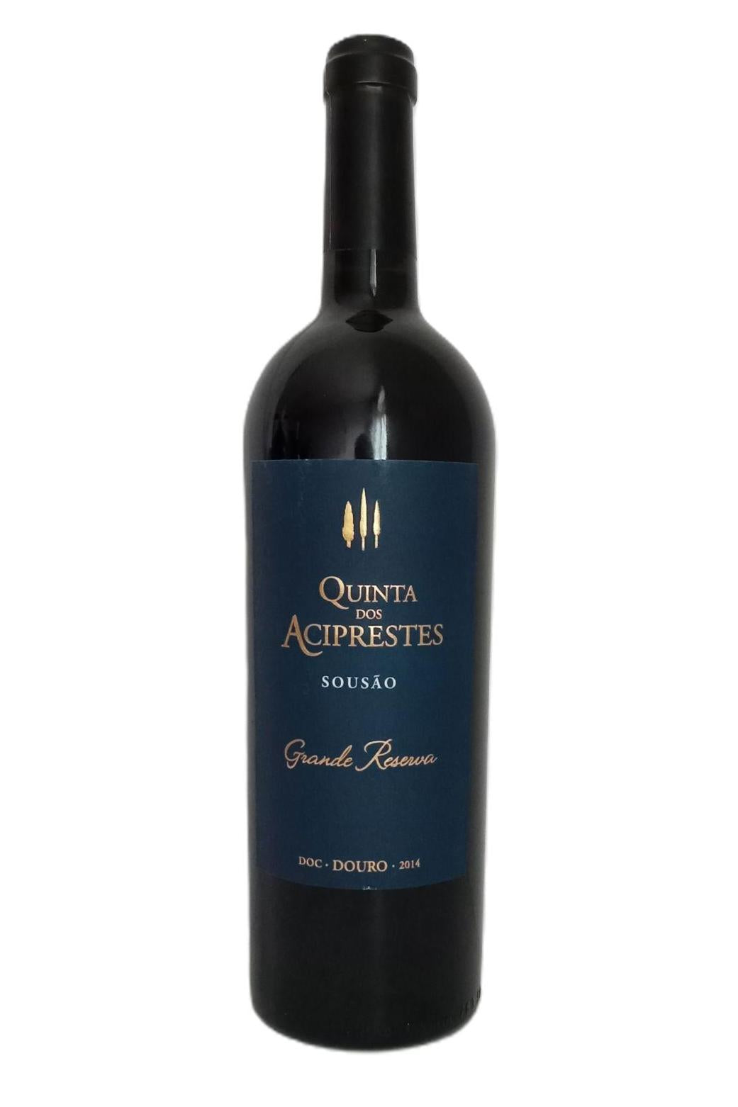 Garrafa Quinta dos Aciprestes Sousão Grande Reserva 2014 DOC Douro 75cl vinho premium monocasta"