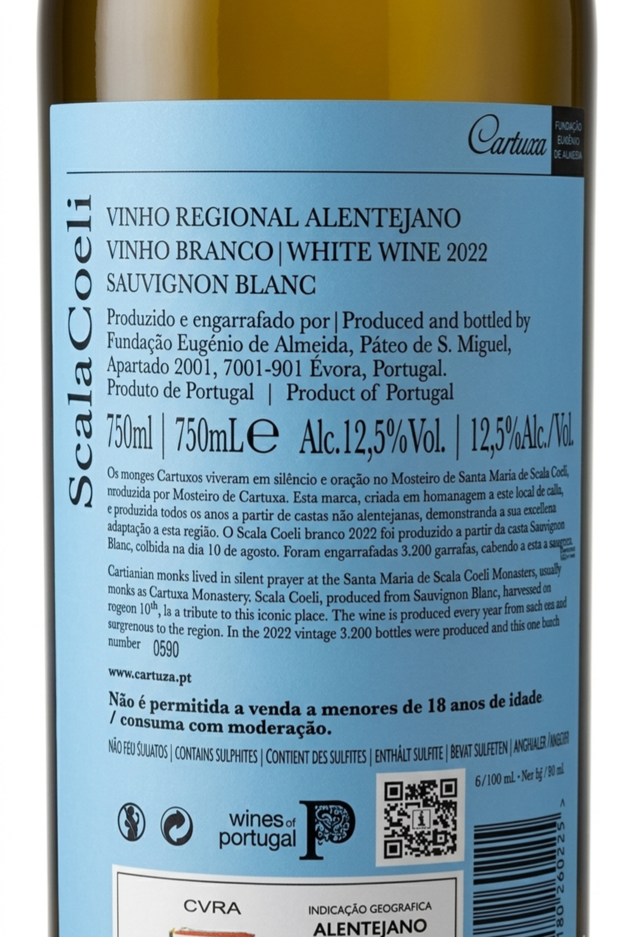 Scala Coeli Sauvignon Blanc 2022 Cartuxa – Vinho Branco Alentejo Premium