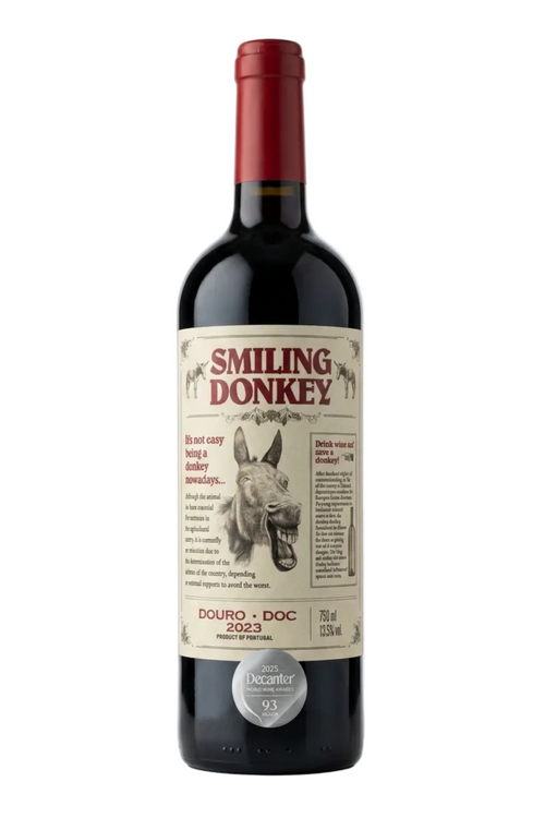 Garrafa de Burro Sorridente Tinto 2023, Douro DOC, Barão de Vilar — blend de Touriga Franca, Tinta Roriz e Tinto Cão, 75cl
