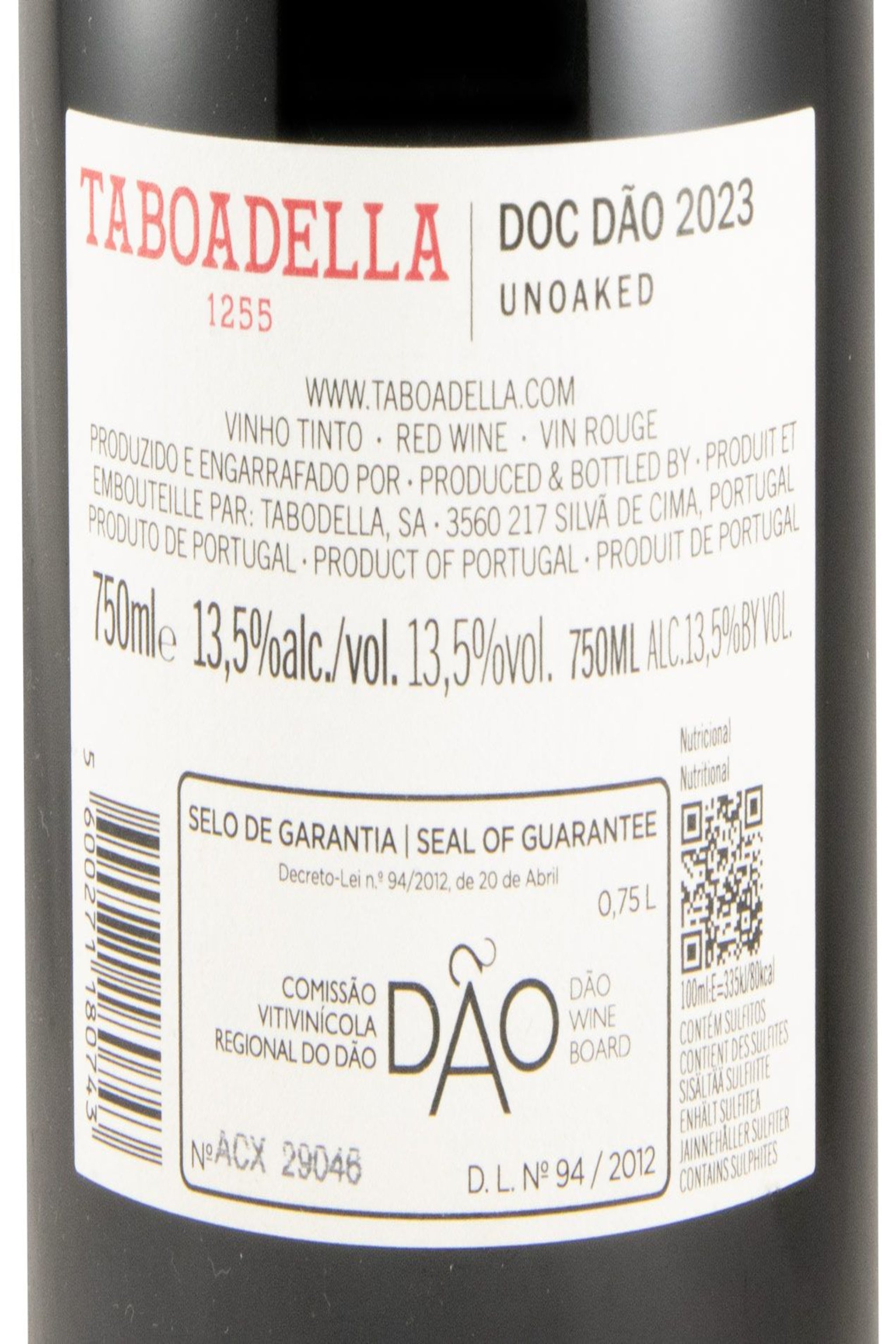 Taboadella Unoaked Tinto 2023