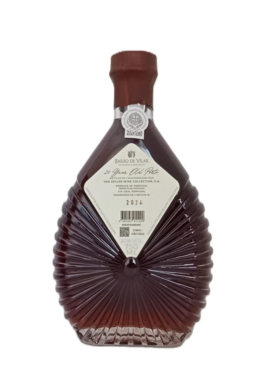 Contra-rótulo Porto Tawny 20 Anos com características
