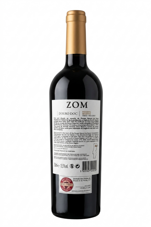 Contra-rótulo ZOM Reserva Tinto 2021 – Ficha técnica e notas de prova, Douro DOC

