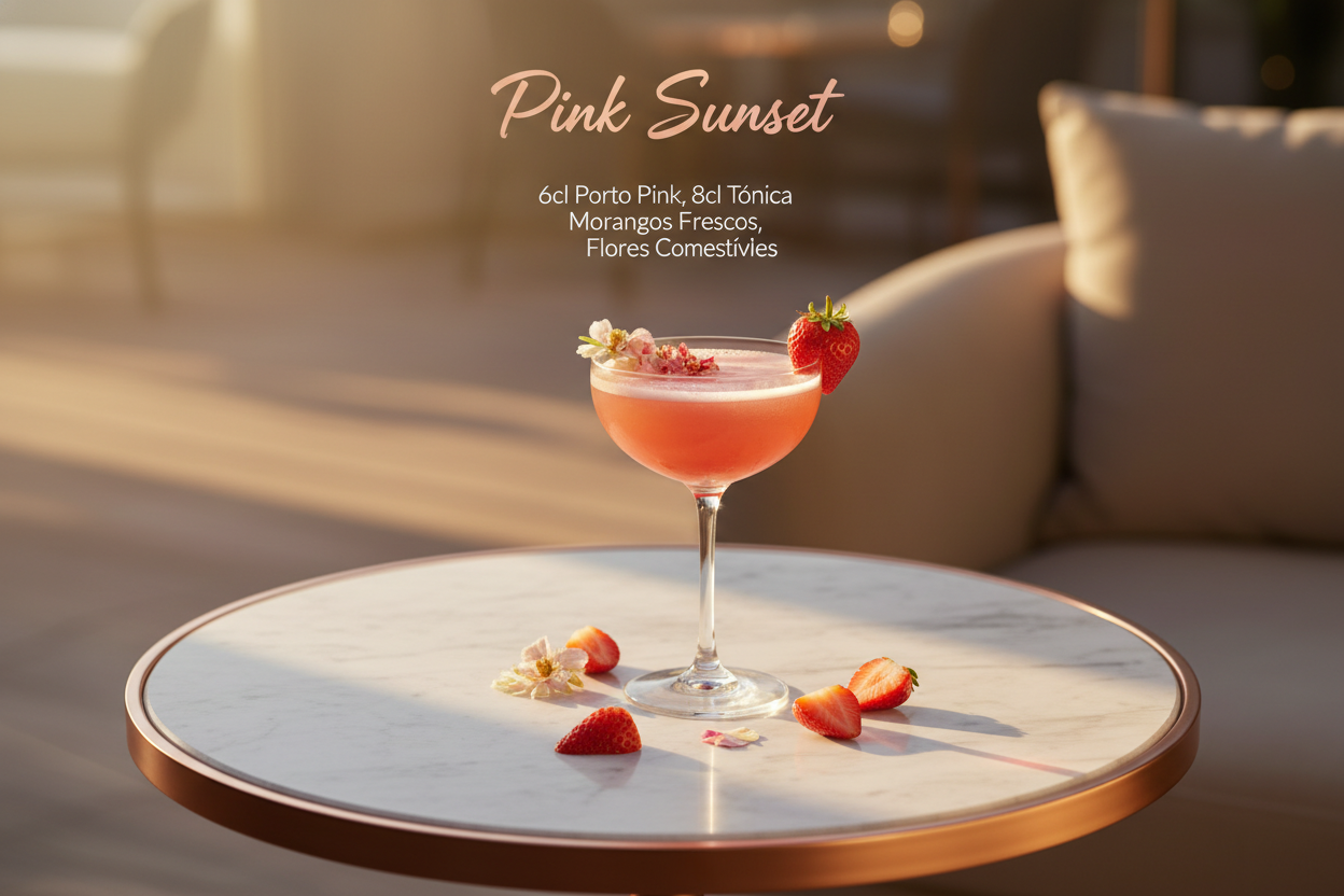 Receita cocktail Pink Sunset com Porto Pink
Pink Sunset - Receita de cocktail
