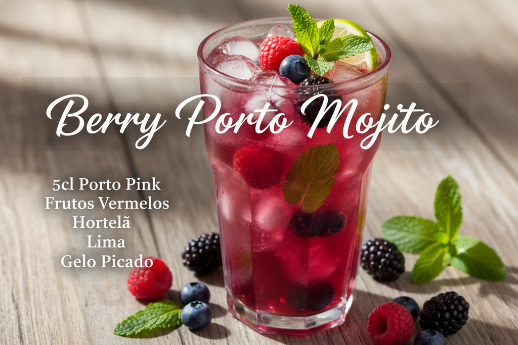 Receita cocktail Berry Porto Mojito com Porto Pink
Berry Porto Mojito - Receita de cocktail